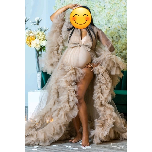 Tulle Maternity Robe with train - Picture 3 of 7